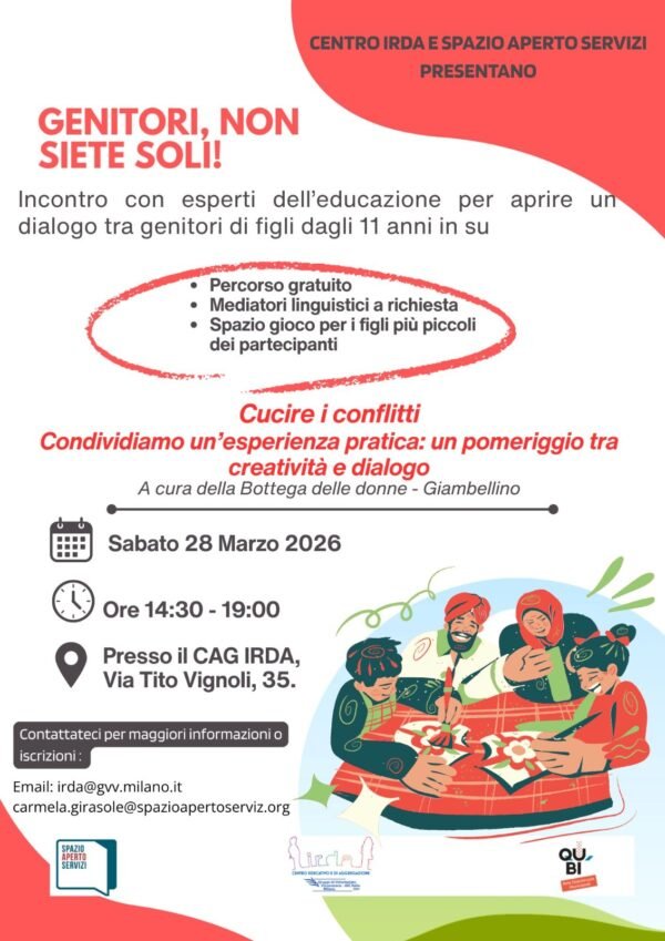 GENITORI, NON SIETE SOLI. Cucire i conflitti.