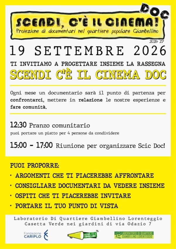 19 settembre Scendi c'è il Cinema DOC